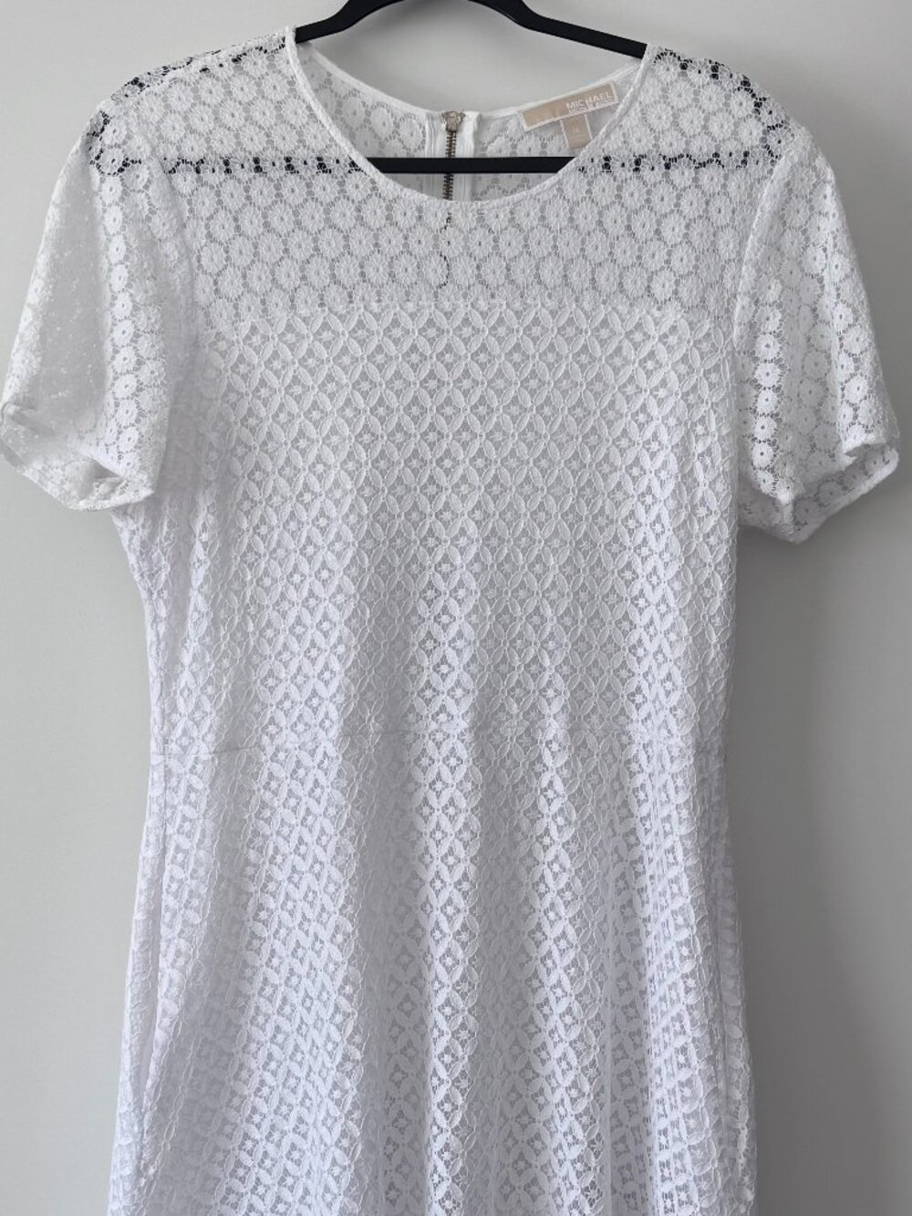 Michael Kors White Lace Dress Size 16 (Runs Small) Fit & Flare Pockets